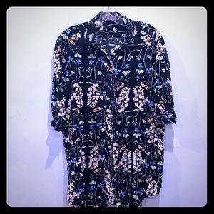 Shirt dress button front floral .
